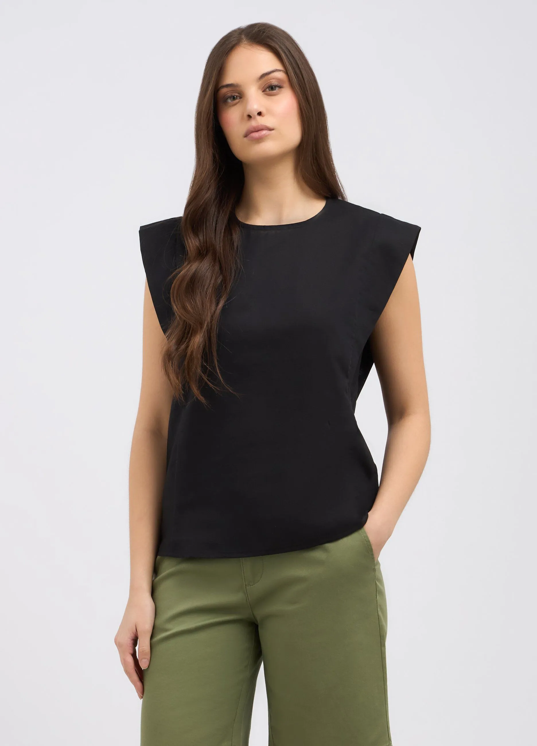 Blusa in misto lino donna