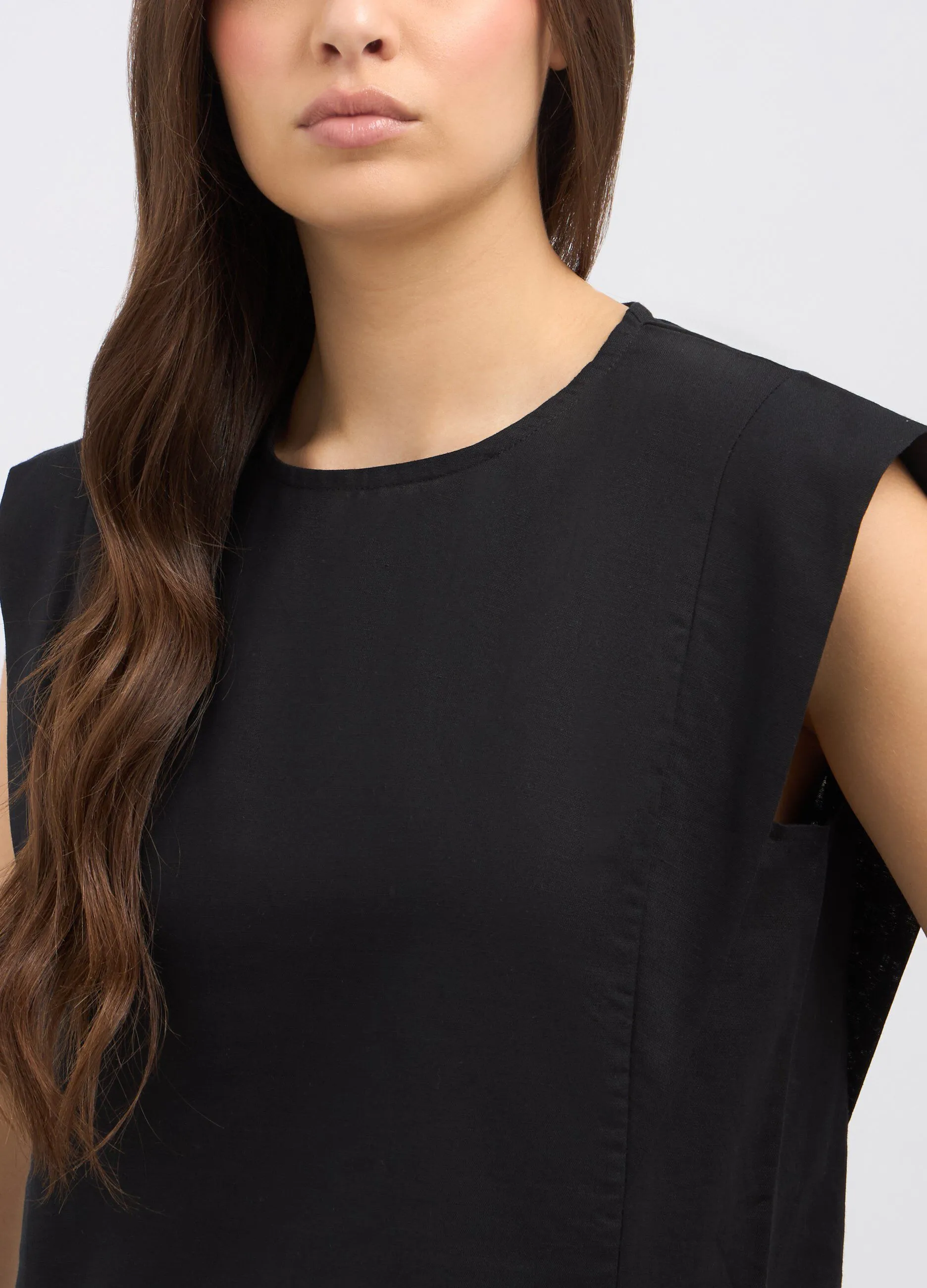 Blusa in misto lino donna